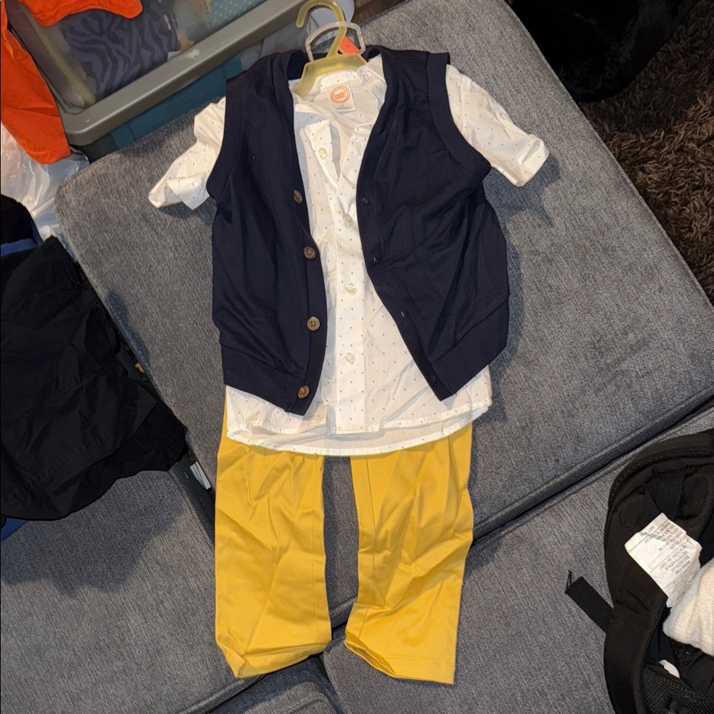 Wonder Nation White Shirt with Navy Accents